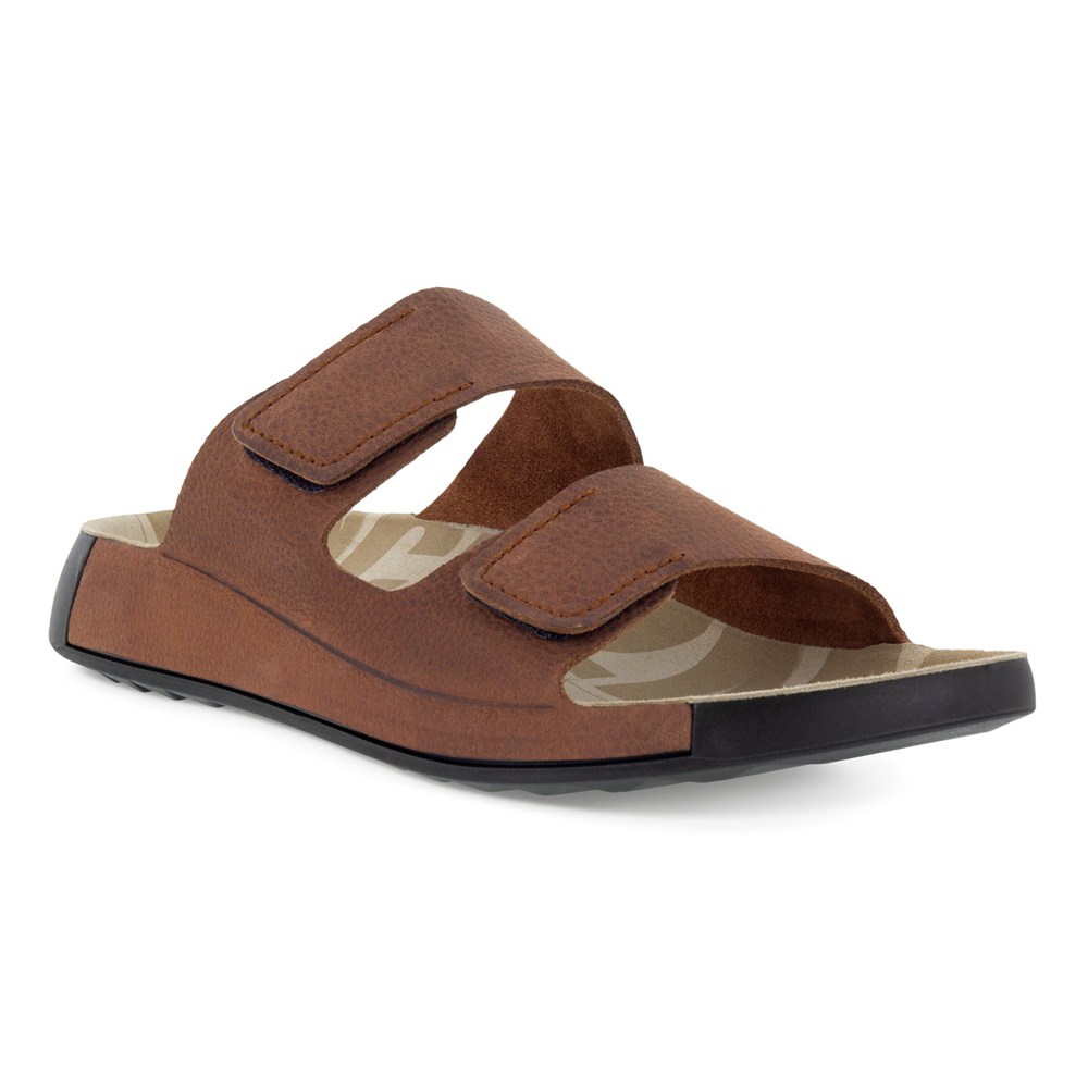 Mens Sandals - ECCO 2Nd Cozmo Flat - Brown - 3562RBUPD